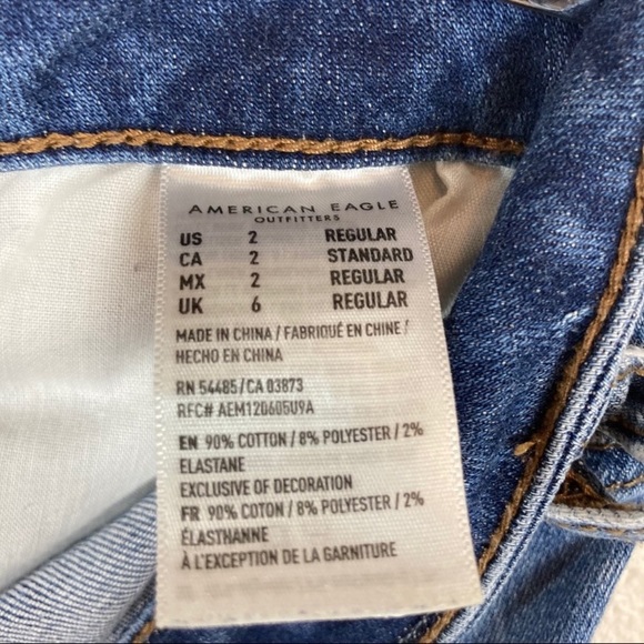 American Eagle AEO Super Hi-Rise Legging Skinny Destructive Jeans Women’s Sz 2 - Picture 5 of 5